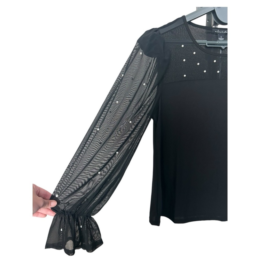 A Love Story Women’s Black Long Sleeve Top in size XL - Picture 3 of 7